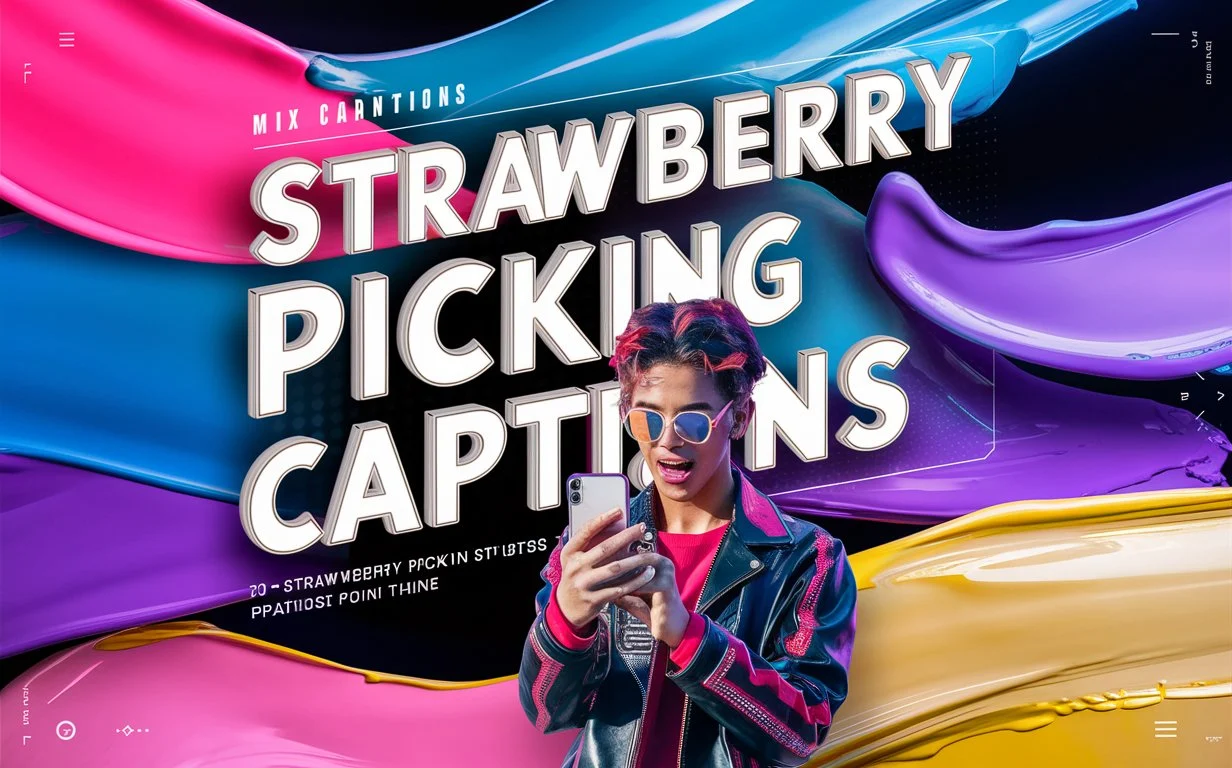 Strawberry Picking Captions