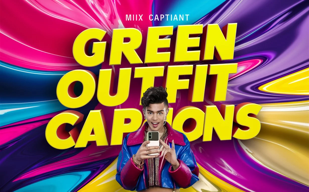 Green Outfit Captions